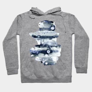 Indigo Abstract Watercolor Hoodie